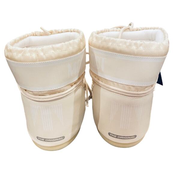 MOON BOOT ICON LOW CREAM NYLON BOOTS SZ: EU42/44-US10-11.5(W) Ret$314 *TRENDING* - Picture 7 of 8